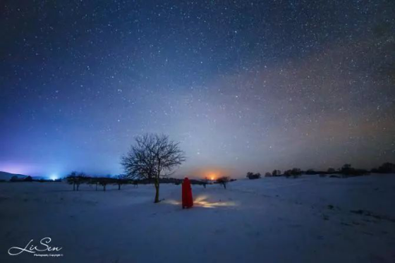 坝上雪域星空冬日摄影